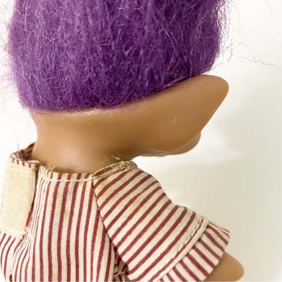 Vintage Ace Novelty Purple Jewel Pajamas Treasure Troll Doll - Picture 10 of 16